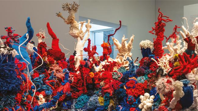 Margaret and Christine Wertheim and the Institute For Figuring. Coral Forest at Lehigh University Arts Galleries (PA). Photo courtesy LUAG by Stephanie Veto.