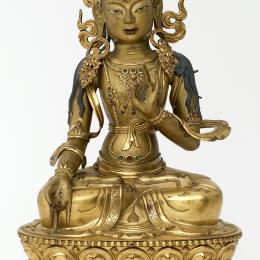 Sitatara, la Tara blanche, Tibet, 18e s., Alliage de cuivre et pigment, 40 x 24 x 19 cm, Anvers, Museum aan de Stroom, N° inv. AE.2002.0002.0032, Legs de Jean-Pierre Esman, © Michel Wuyts - MAS