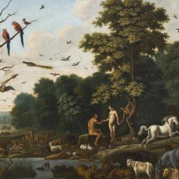 D’après Jean VAN KESSEL, Le paradis terrestre, 17e s. Peinture à l’huile sur cuivre. 78,3 x 97 cm. N° inv. AA91. Legs Dr Ch. Delsemme.