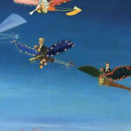 Gertrude O’BRADY (Chicago, 1903 – Chicago, 1978), L’escadrille du printemps, 1940. Peinture à l’huile sur toile. 41 x 51 cm. N° inv. BO29. Donation Boyadjian.