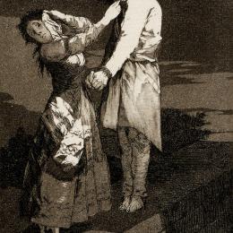 Francisco de GOYA (Fuendetodos, 1746 – Bordeaux, 1828), A caza de dientes, 1799. Eau-forte et aquatinte. 21,5 x 15 cm. N° inv. ES325. Fonds Suzanne Lenoir.