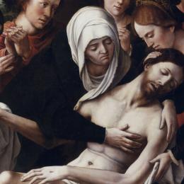 Entourage de Bernard VAN ORLEY, Lamentation de Witthem, vers 1530. Peinture à l’huile sur chêne. 148 x 143 cm. N° inv. AA114. Don des Amis du Musée L.