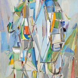 Mig QUINET (Ransart, 1906 – Bruxelles, 2001), La Roue joyeuse, 1948-1949. Peinture à l’huile sur toile. 130 x 100 cm. N° inv. AM2576. Donation Serge Goyens de Heusch.