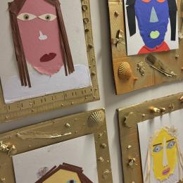 Photos des collages réalisés dans le cadre des ateliers pour enfants au Musée L